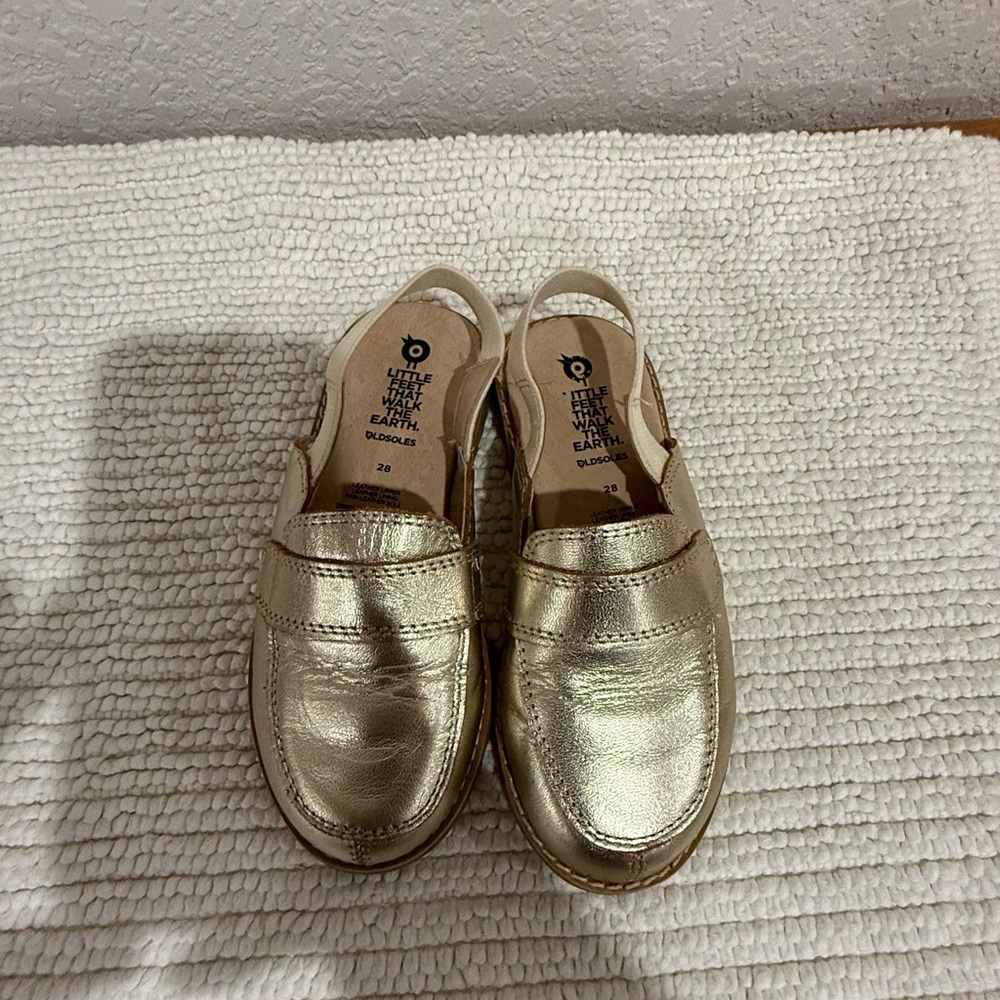 Old Soles Shiny Gold Kids Dress Shoes